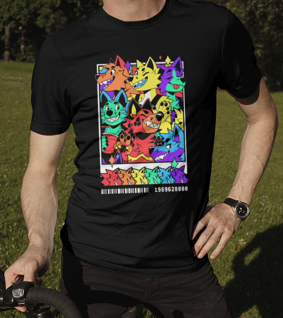 Nomadcomplex Pawlaroid Pride Colorful Wolf Characters Barcode 1969628000 T-Shirt
