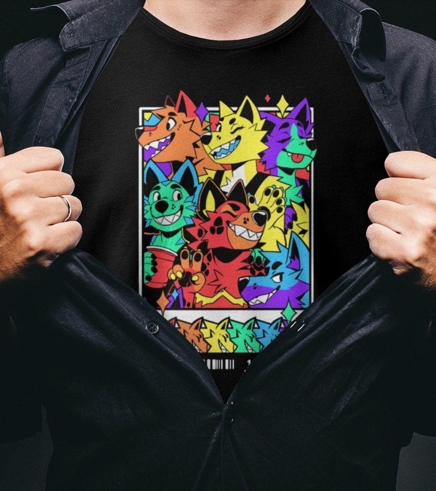 Nomadcomplex Pawlaroid Pride Colorful Wolf Characters Barcode 1969628000 T-Shirt