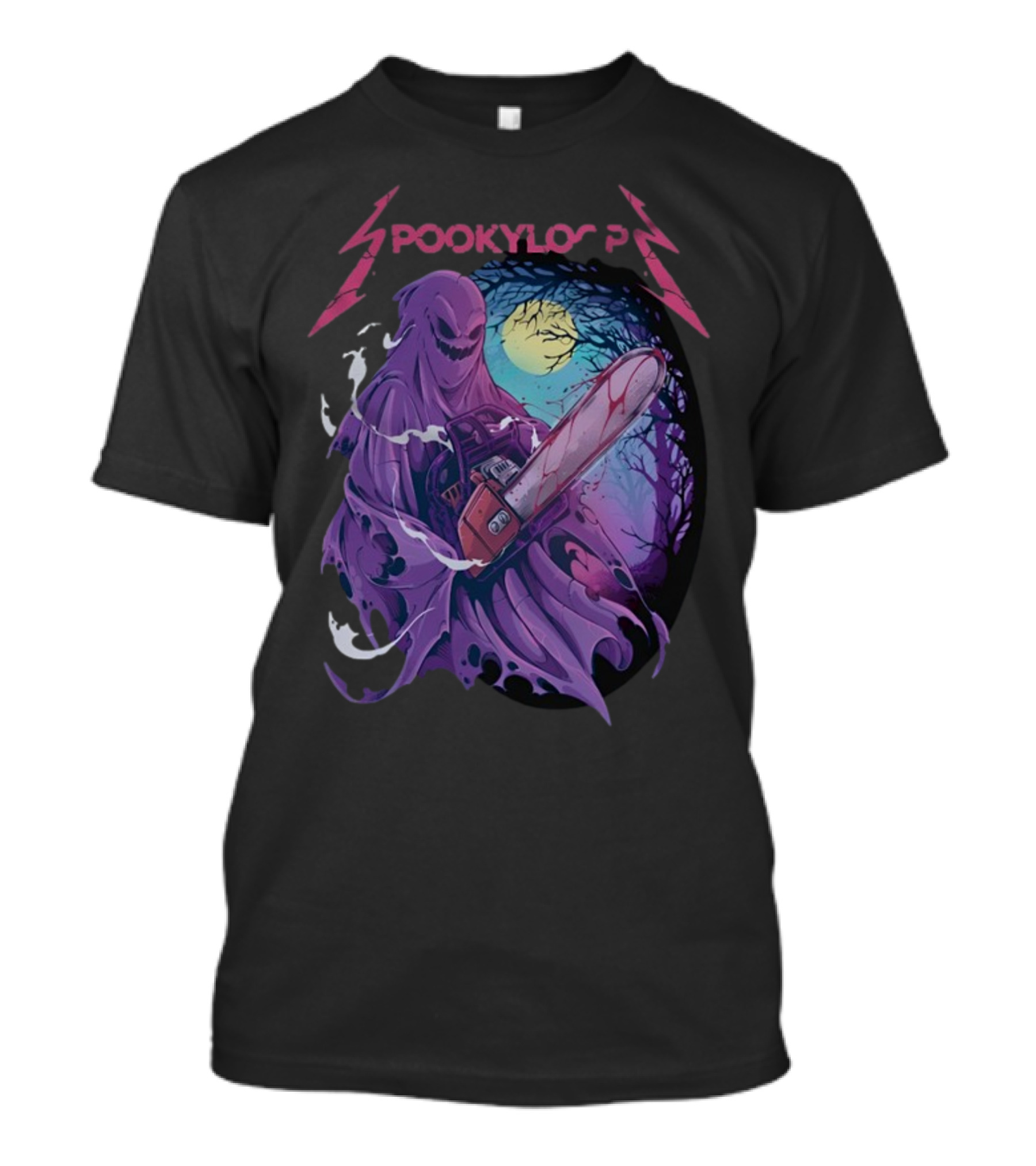 Spookyloop Ride The Chainsaw Grim Specter In Haunted Forest T-Shirt