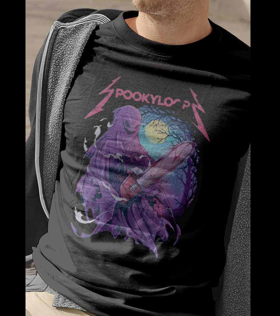 Spookyloop Ride The Chainsaw Grim Specter In Haunted Forest T-Shirt