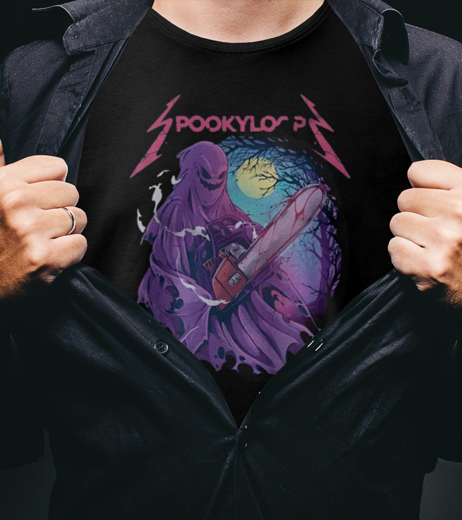 Spookyloop Ride The Chainsaw Grim Specter In Haunted Forest T-Shirt