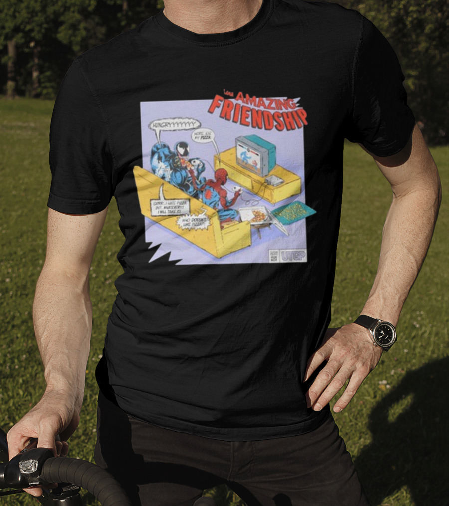 Hungry Pizza Lovers Unite On Couch With Amazing Friendship TV T-Shirt