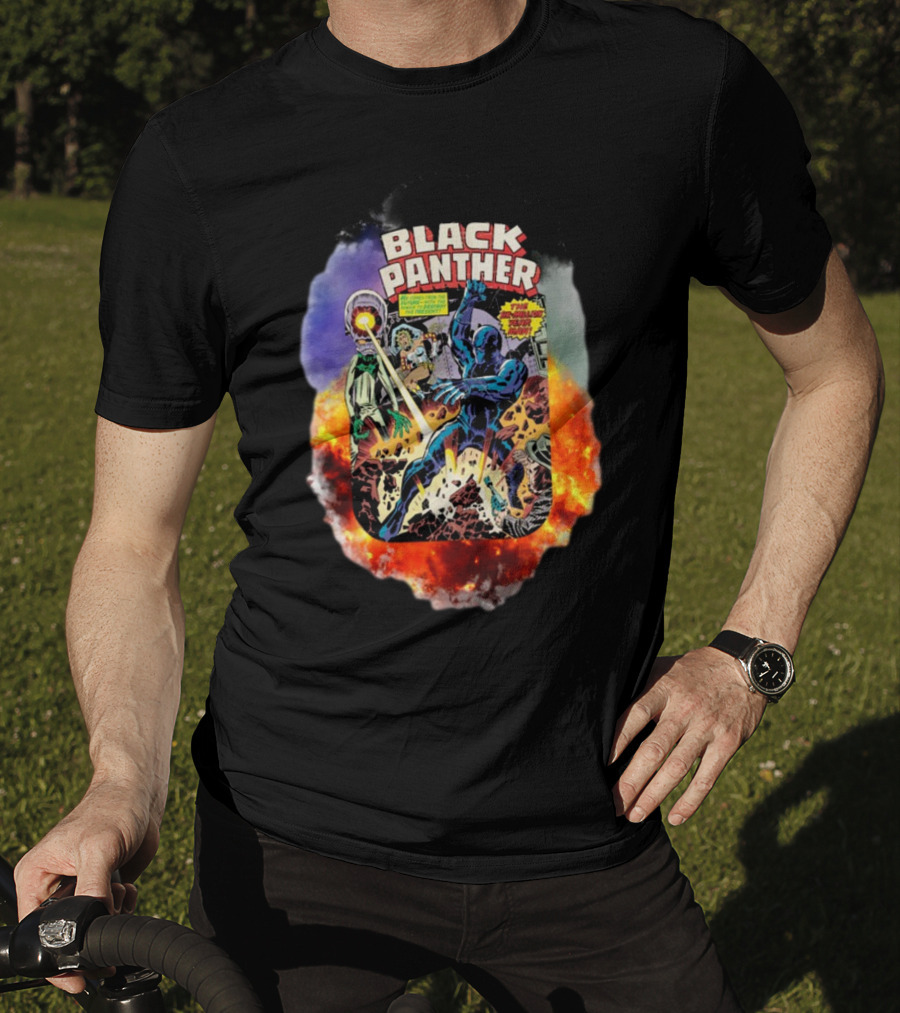 Black Panther Comics Explosive Action The Six-Million Year Man T-Shirt