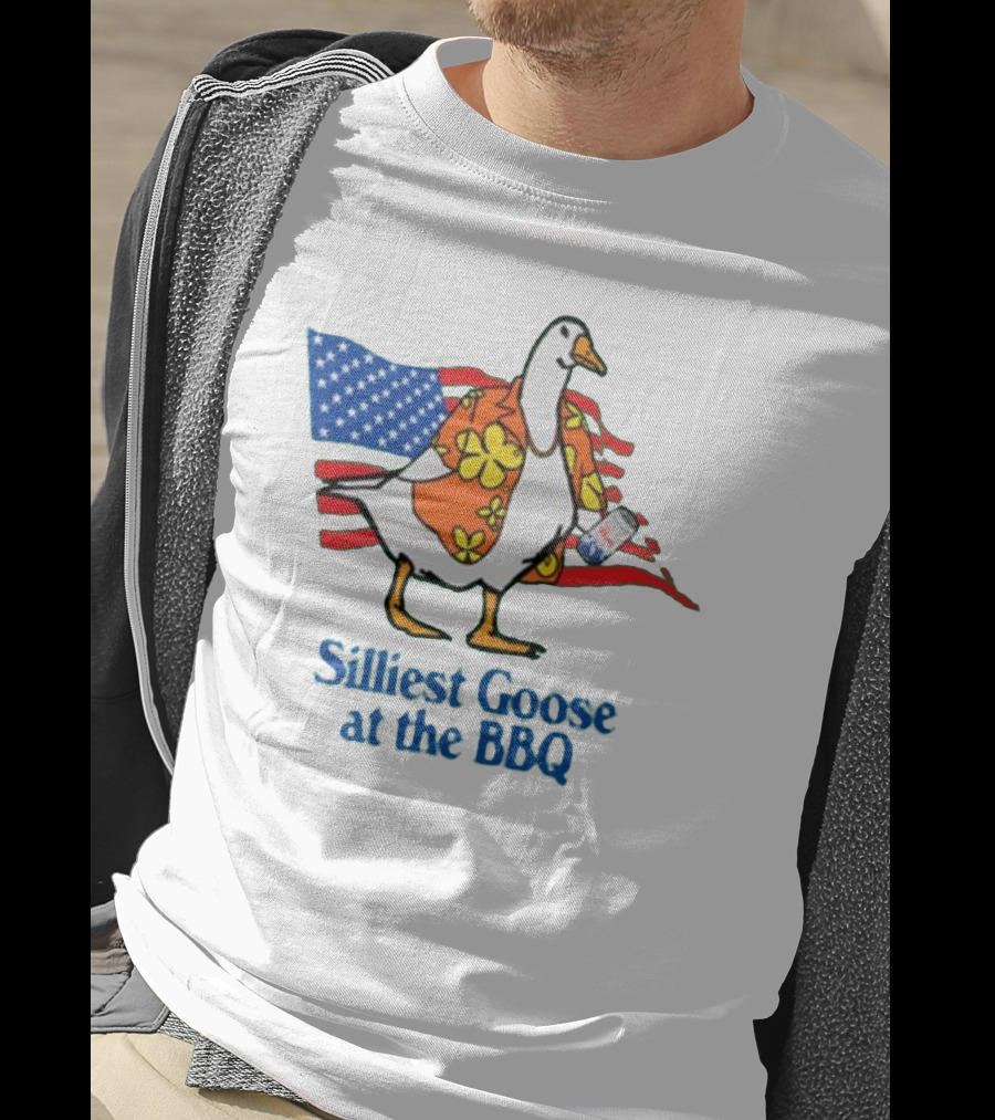 Silliest Goose At The BBQ Patriotic Hawaiian Shirt USA Flag T-Shirt