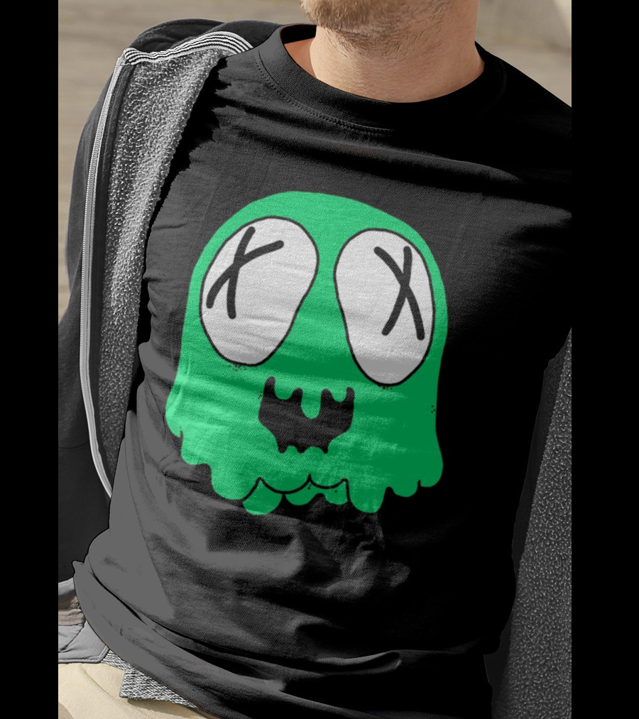 Sludge Life Shop Ghost Green Blob With X Eyes T-Shirt