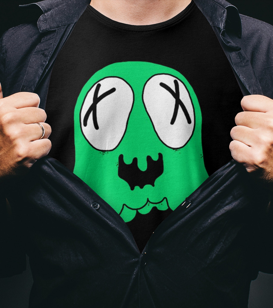 Sludge Life Shop Ghost Green Blob With X Eyes T-Shirt
