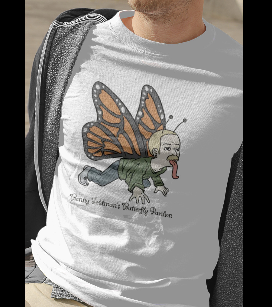 Benny Feldman's Butterfly Pavilion Winged Humanoid Cartoon With Antennae And Sneakers T-Shirt