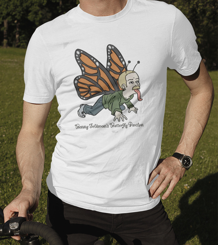 Benny Feldman's Butterfly Pavilion Winged Humanoid Cartoon With Antennae And Sneakers T-Shirt