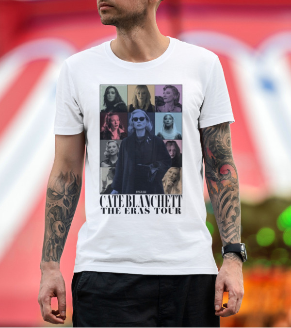 Premium T-Shirt: Cate Blanchett The Eras Tour Multicolor Portrait Montage T-Shirt Cate Blanchett The Eras Tour Multicolor Portrait Montage T-Shirt
