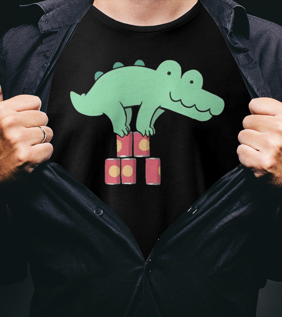 Deadlycomics Orlando Alligator Balancing On Cans T-Shirt