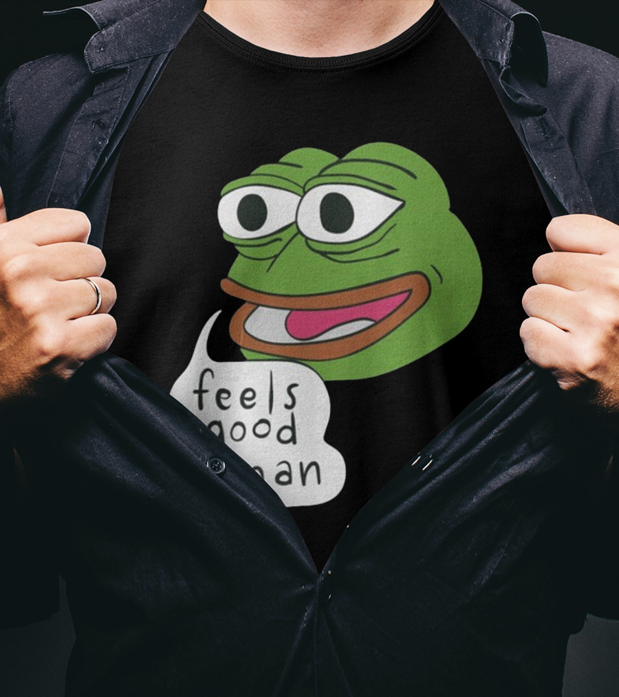 Pepe Feels Good Man Meme Iconic Expression T-Shirt