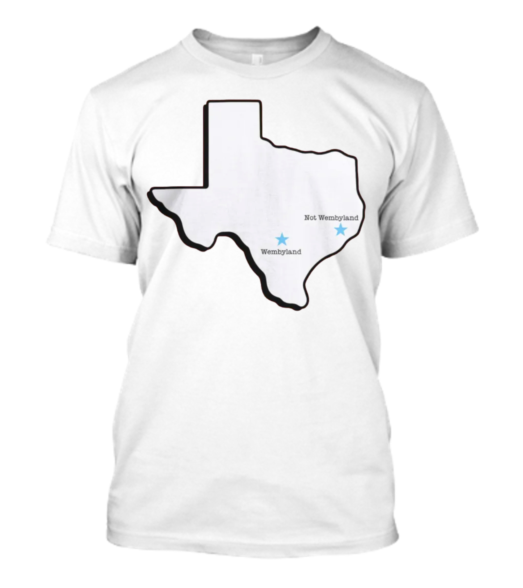 Texas Wembyland Not Wembyland Map T-Shirt