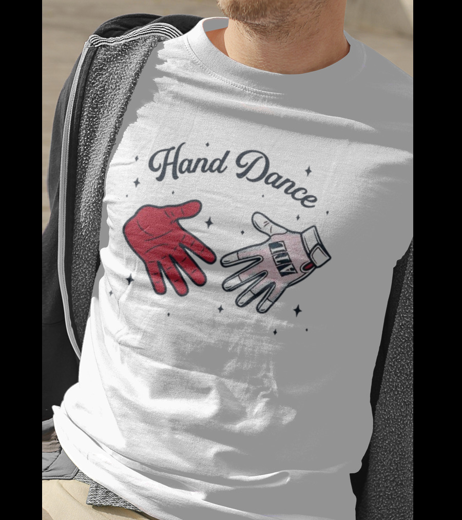 Rotowear Hand Dance Red Glove And White Baseball Glove Clap T-Shirt