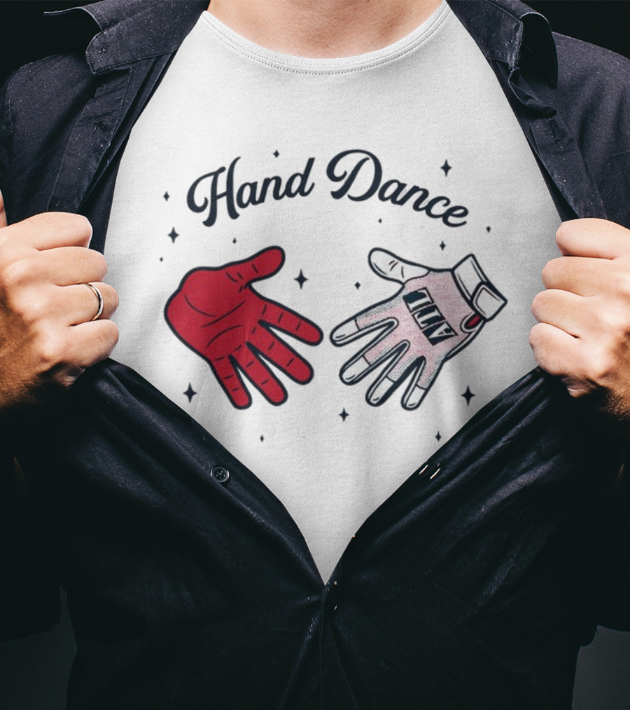 Rotowear Hand Dance Red Glove And White Baseball Glove Clap T-Shirt