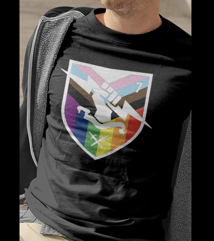 Bungie Pride Progress Flag Fist Lightning Shield T-Shirt