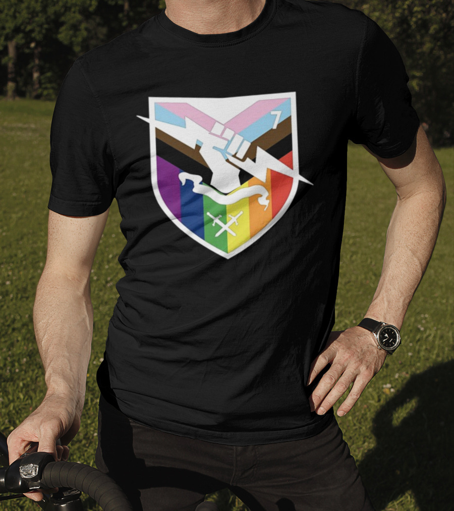 Bungie Pride Progress Flag Fist Lightning Shield T-Shirt