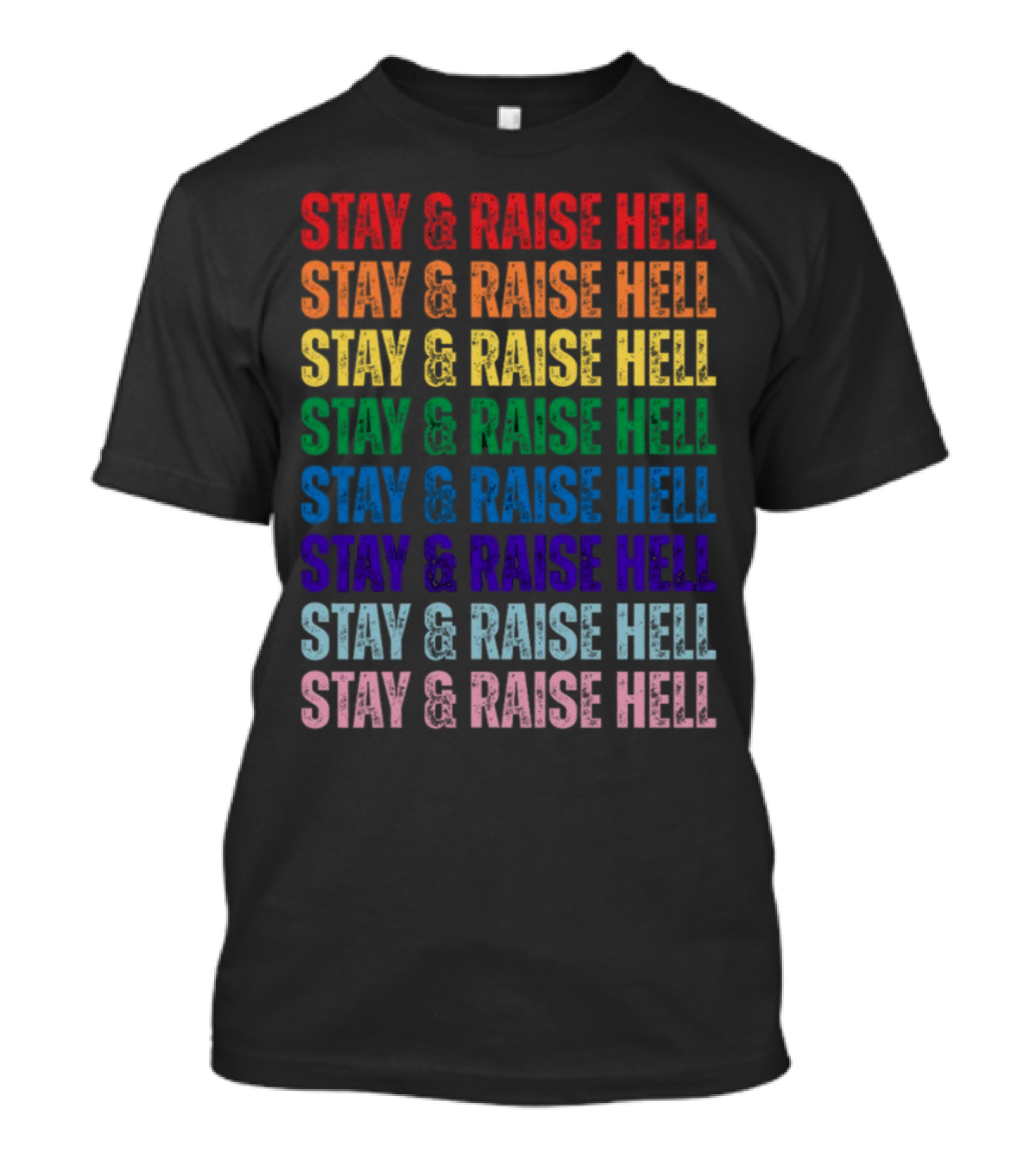Stay And Raise Hell Pride Colors T-Shirt