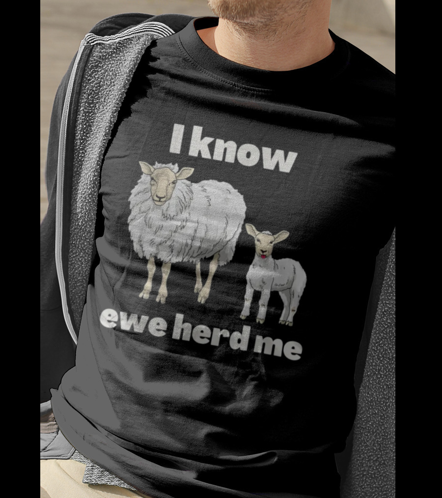 I Know Ewe Herd Me Funny Sheep Farmer Fathers Day Dad Jokes T-Shirt