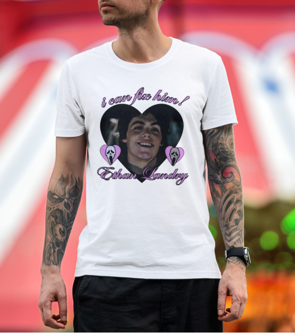 Premium T-Shirt: I Can Fix Him Ethan Landry Heart Scream Mask T-Shirt I Can Fix Him Ethan Landry Heart Scream Mask T-Shirt