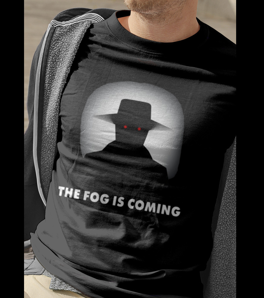 The Fog Is Coming Mysterious Shadow With Red Eyes And Hat T-Shirt