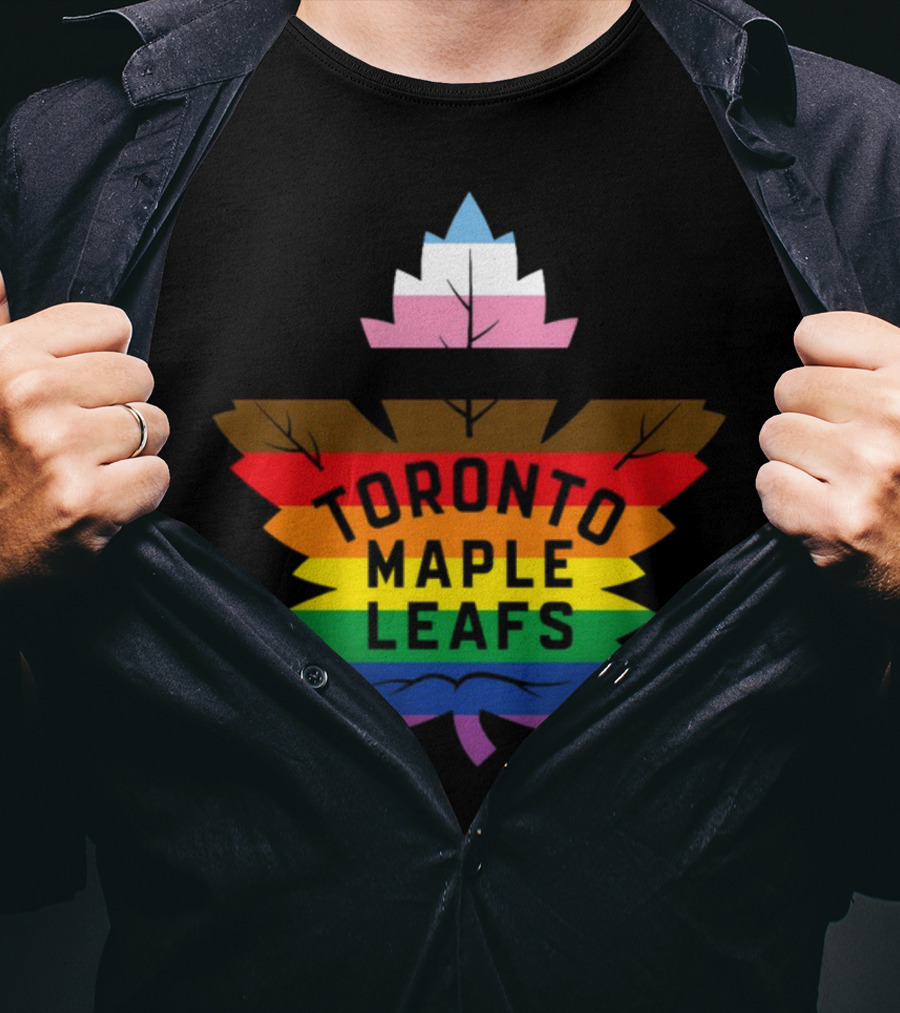 Toronto Maple Leafs Pride Leaf Logo Love All Hate None T-Shirt
