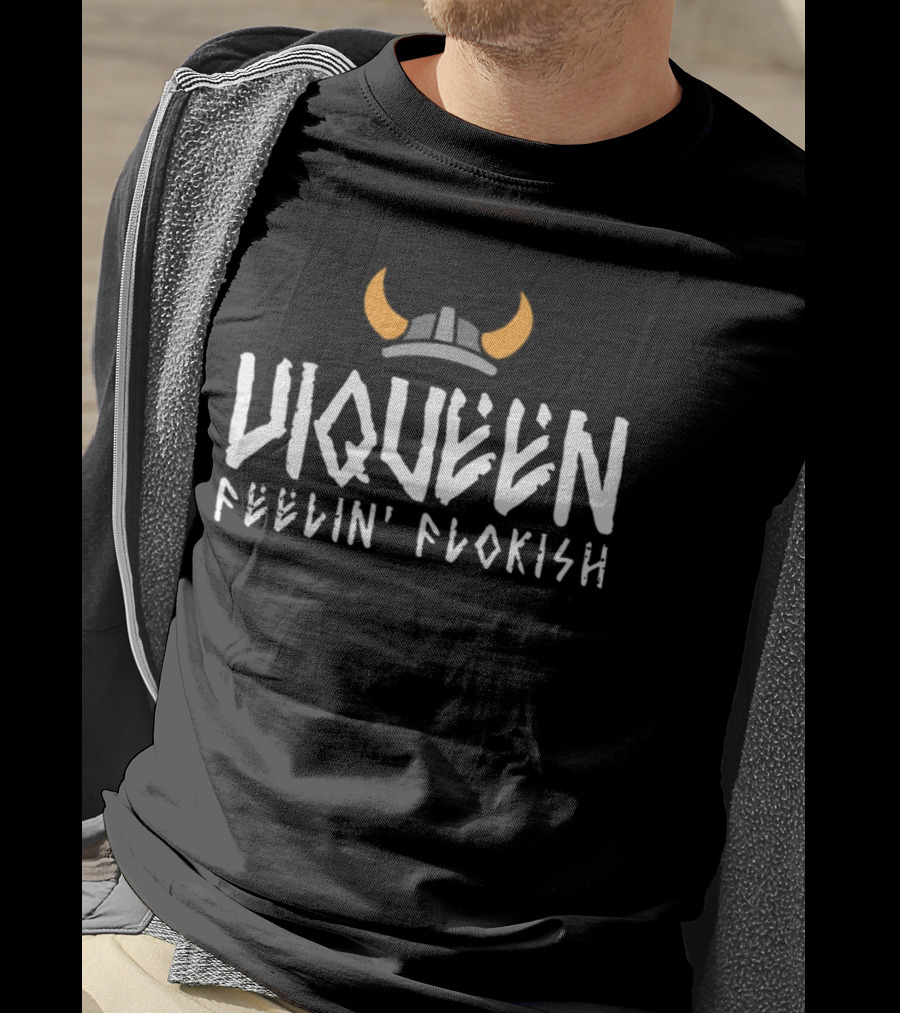 Viqueen Feelin' Flokish Viking Horn Helmet T-Shirt
