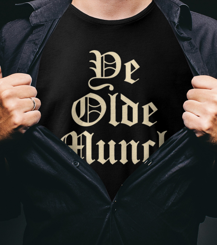 Ye Olde Munch Vintage Gothic Typography T-Shirt