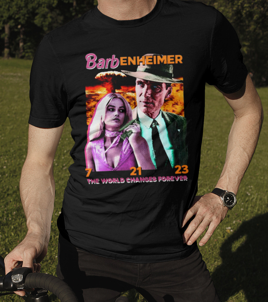Barbenheimer The World Changes Forever 7 21 23 T-Shirt
