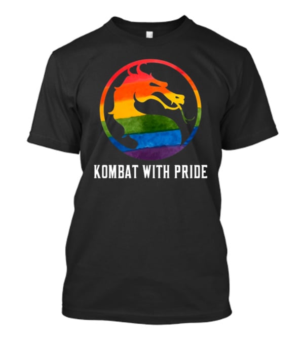 Kombat With Pride Rainbow Dragon Emblem T-Shirt