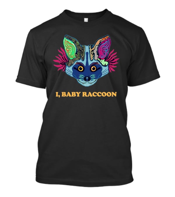 I Baby Raccoon Psychedelic Cat Face T-Shirt