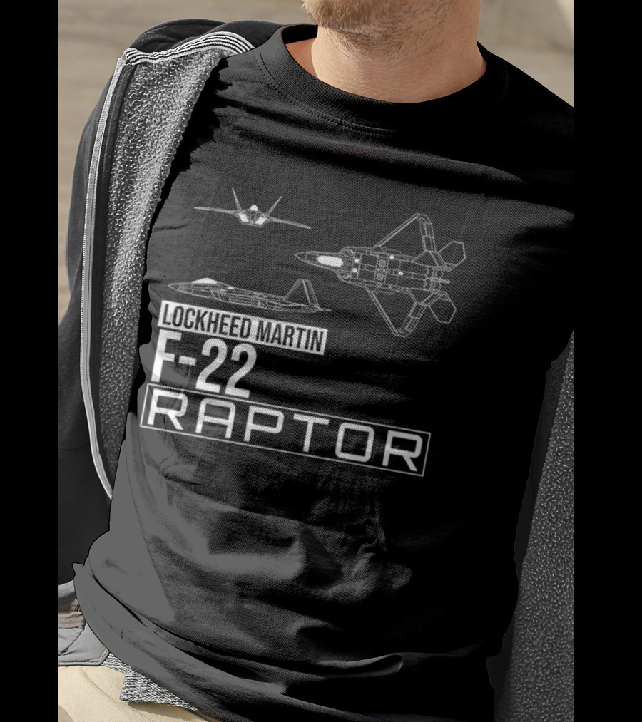 Lockheed Martin F-22 Raptor Detailed Aircraft Diagrams T-Shirt