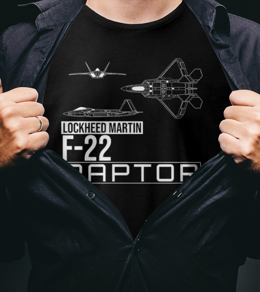 Lockheed Martin F-22 Raptor Detailed Aircraft Diagrams T-Shirt