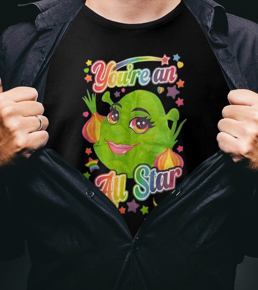 You're An All Star Shrek Rainbow Emojis T-Shirt