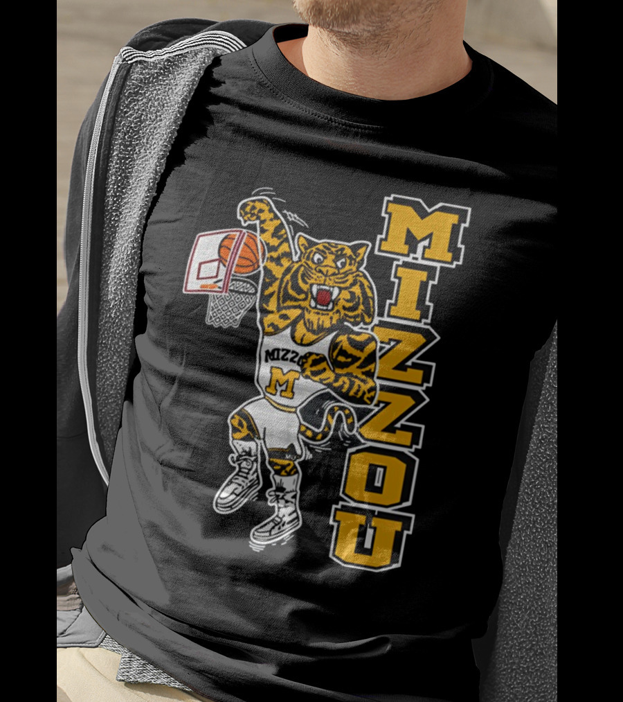 Mizzou Missouri Tiger Basketball Slam Dunk T-Shirt