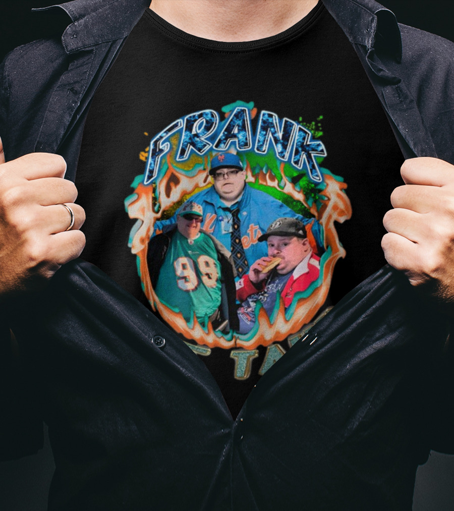 Frank The Tank Boneyard Threads Frank Fleming Mets Dolphins Pizza T-Shirt