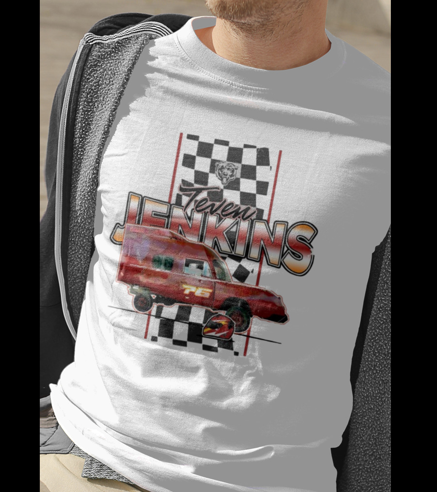 Chicago Bears Teven Jenkins 76 Racing Van T-Shirt
