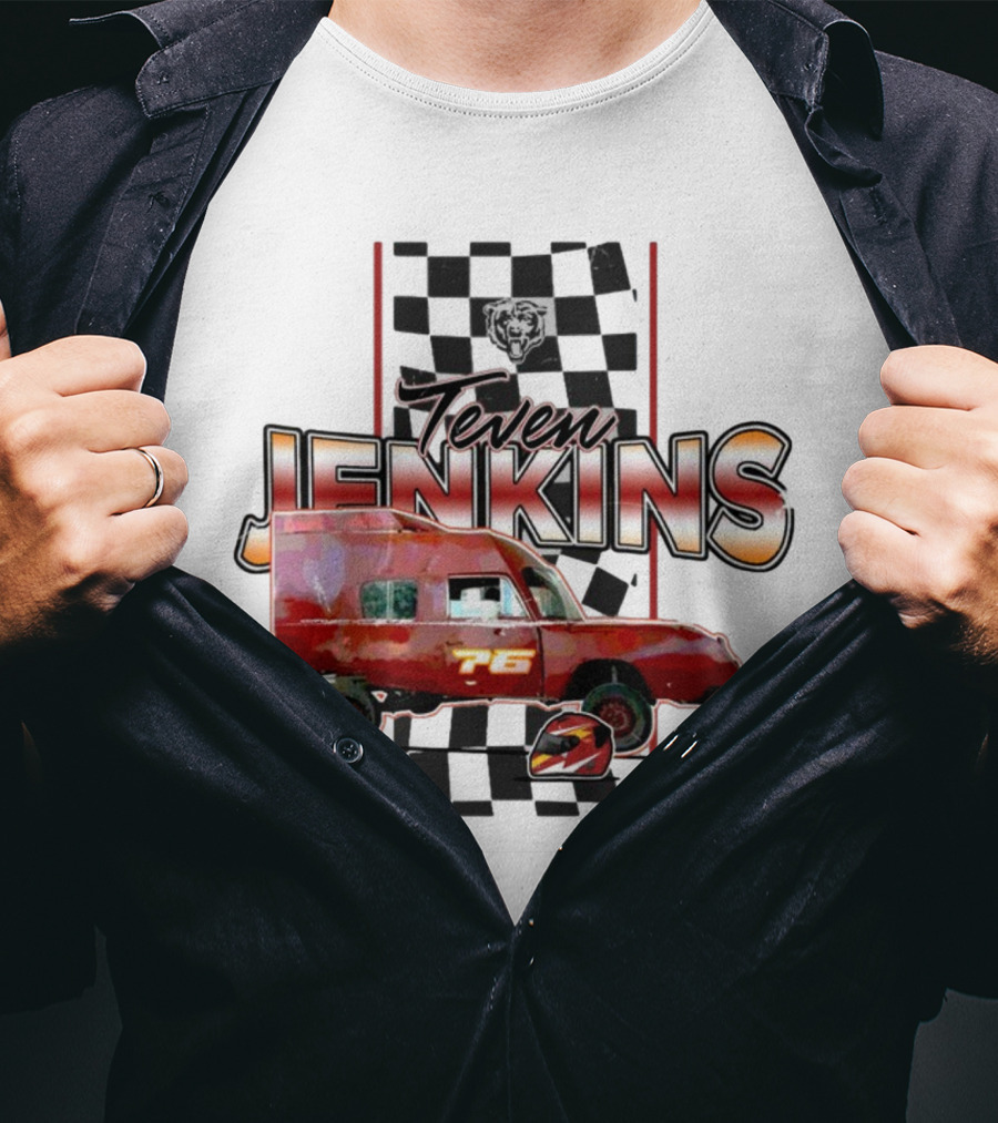 Chicago Bears Teven Jenkins 76 Racing Van T-Shirt