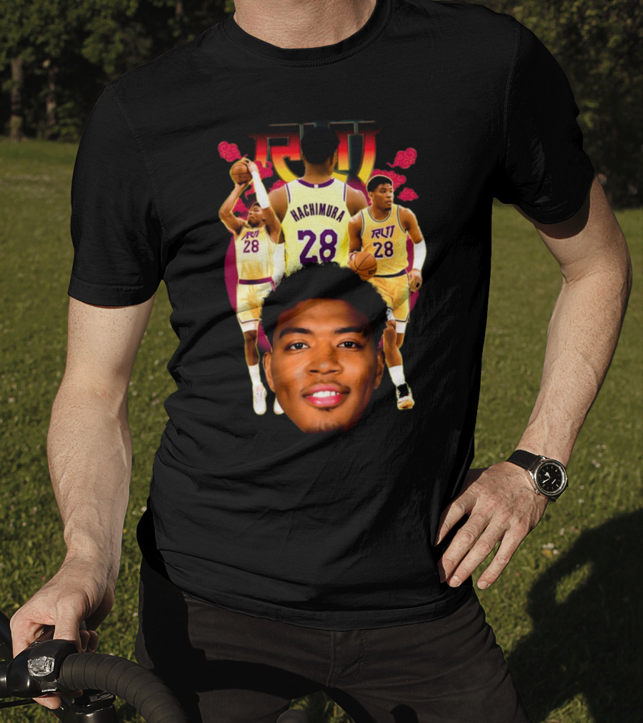Rui Hachimura 28 Basketball Player Portrait Trio T-Shirt