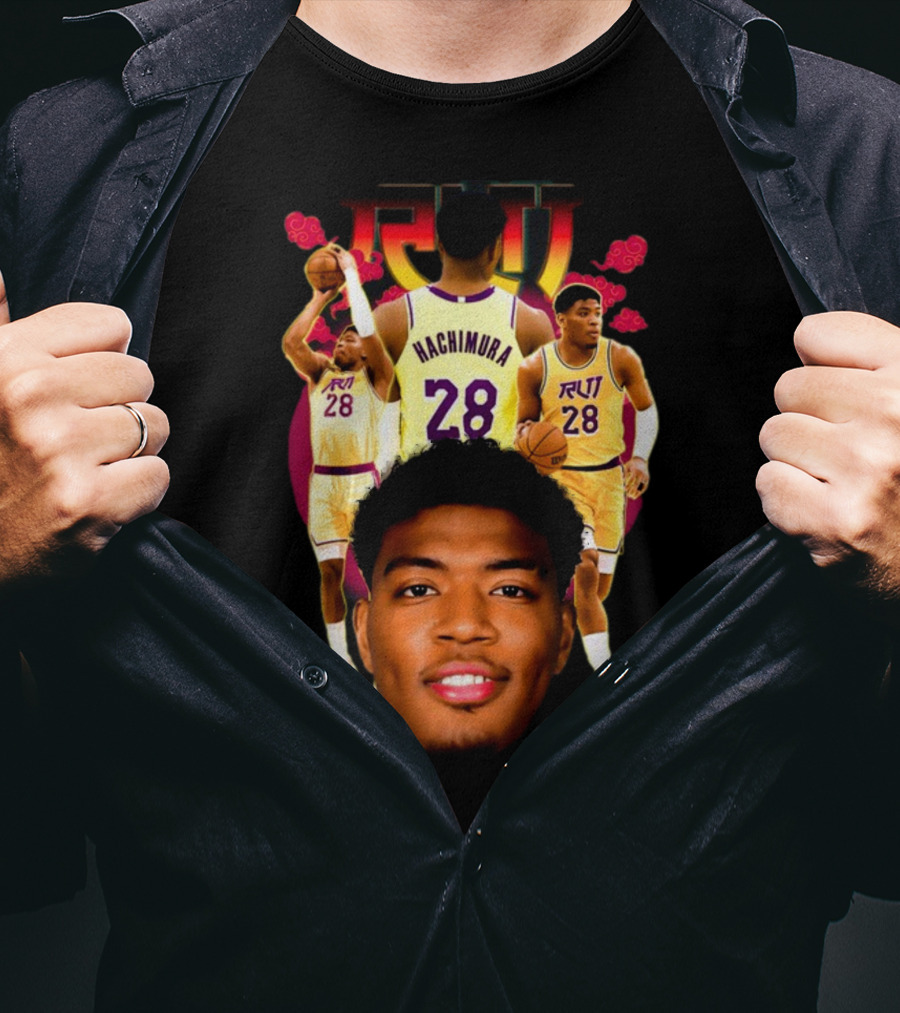 Rui Hachimura 28 Basketball Player Portrait Trio T-Shirt