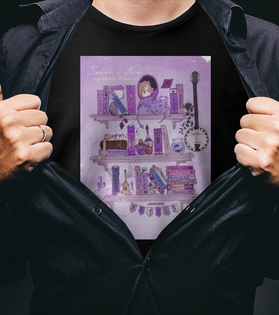 Bookshelf Of Speak Now Taylor's Version Illustrated By Alfie Vernon T-Shirt
