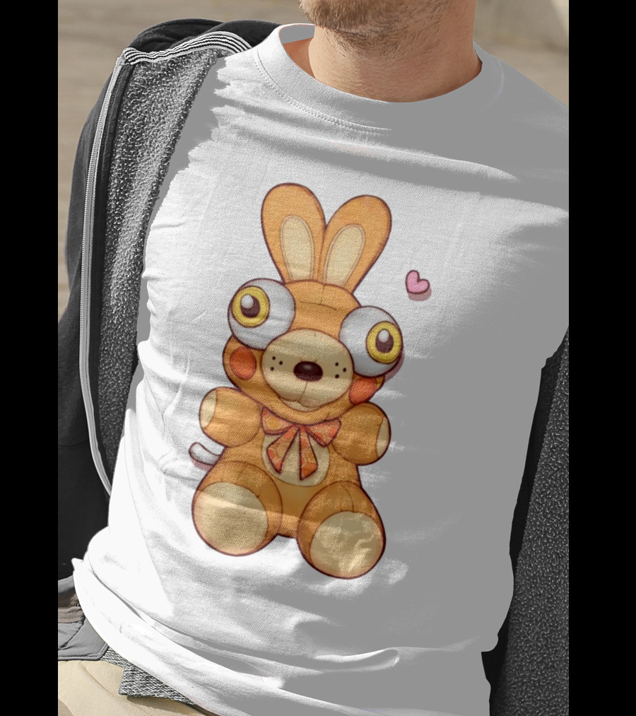 Bad Plushie Lover Quirky Bunny With Heart Eyes T-Shirt