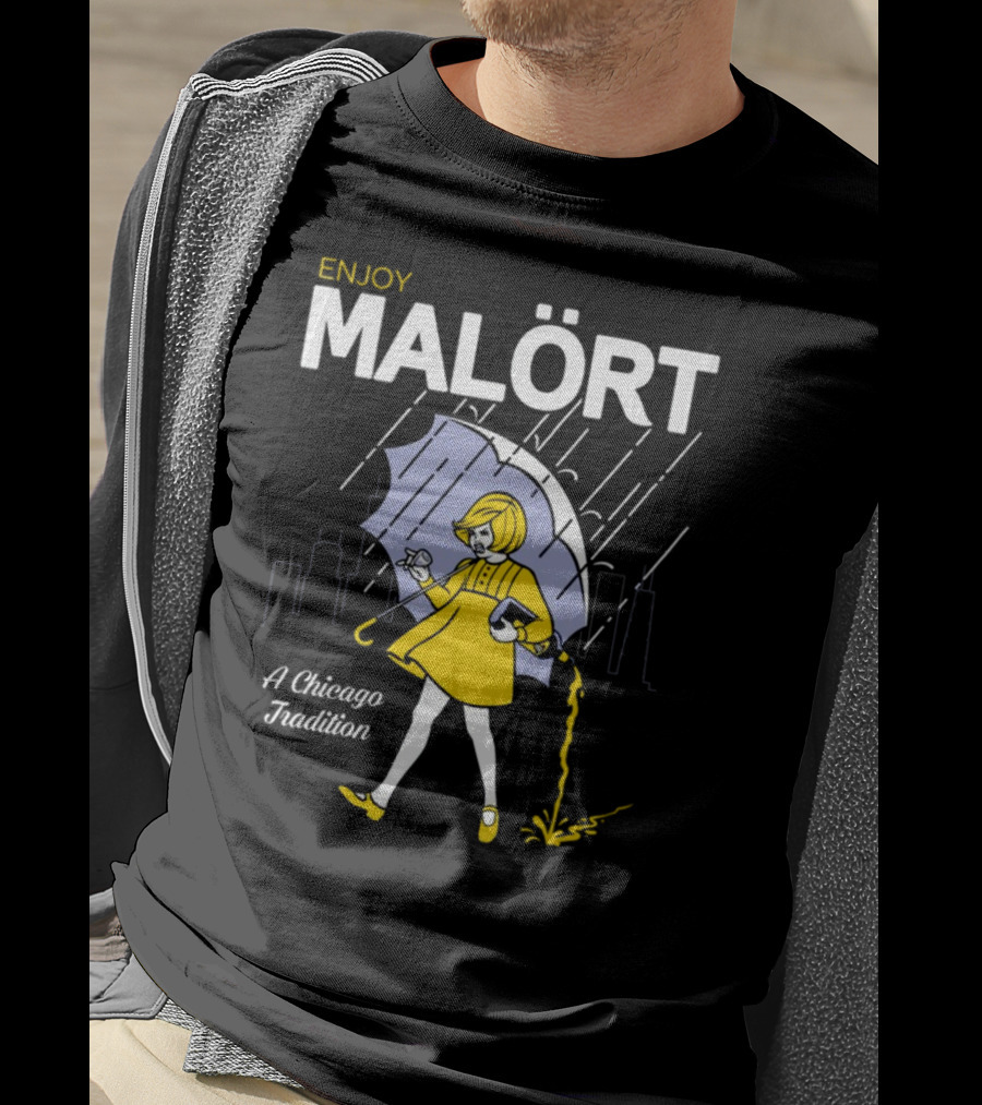 Enjoy Malört A Chicago Tradition Rainy City Street T-Shirt