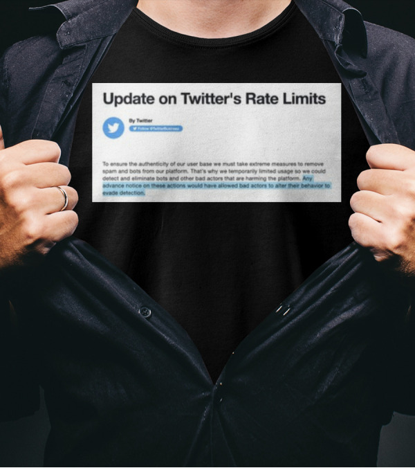 Twitter's Rate Limits Response And Security Measures Update T-Shirt