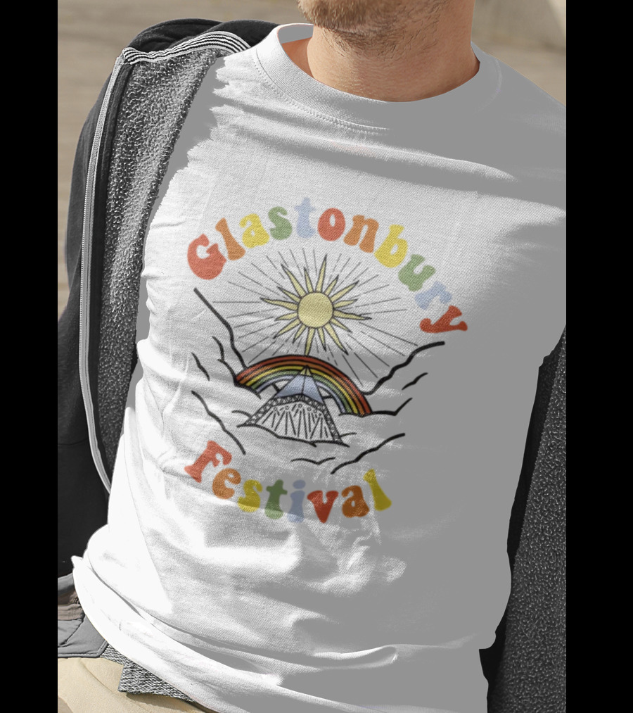 Glastonbury Festival Sun Rainbow Tent T-Shirt