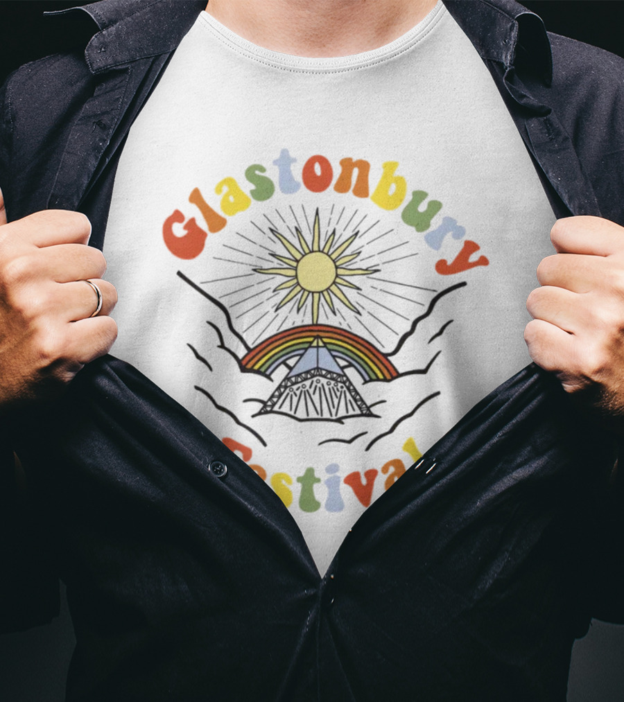 Glastonbury Festival Sun Rainbow Tent T-Shirt