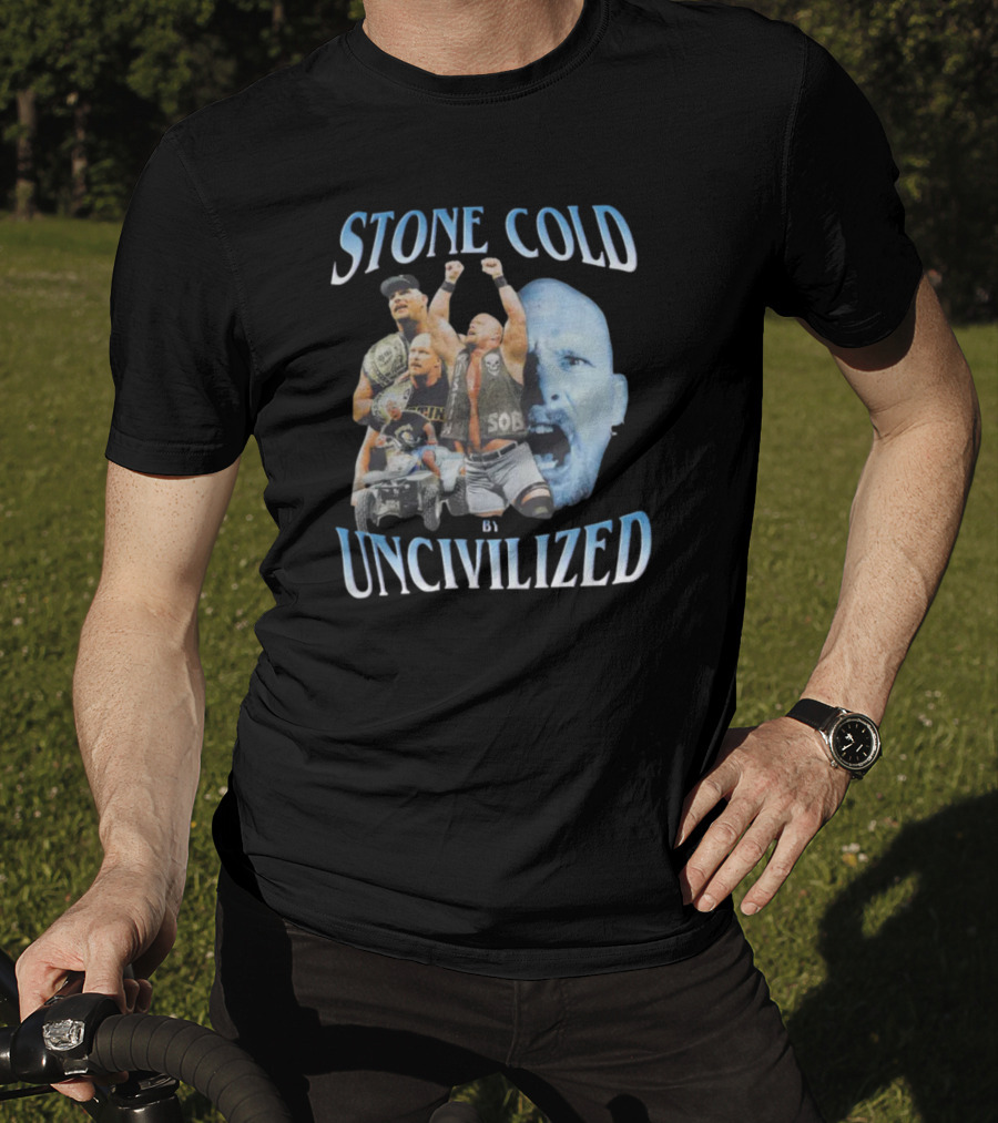 Stone Cold Wrestling Champion By Uncivilized T-Shirt