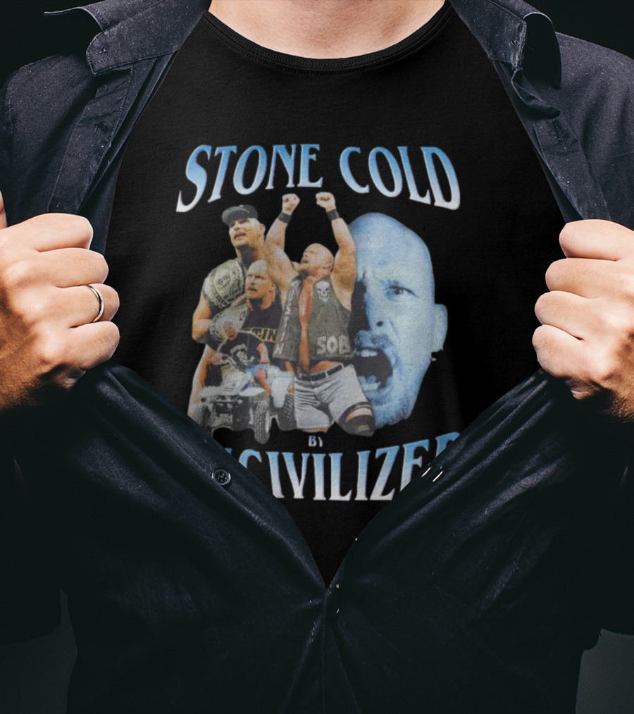 Stone Cold Wrestling Champion By Uncivilized T-Shirt