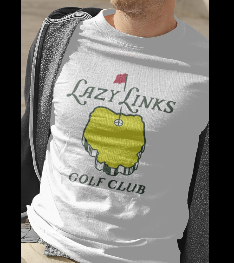 Lazy Links Golf Club Yellow Green Island Flag Green T-Shirt
