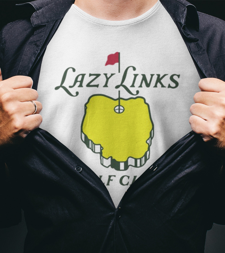 Lazy Links Golf Club Yellow Green Island Flag Green T-Shirt