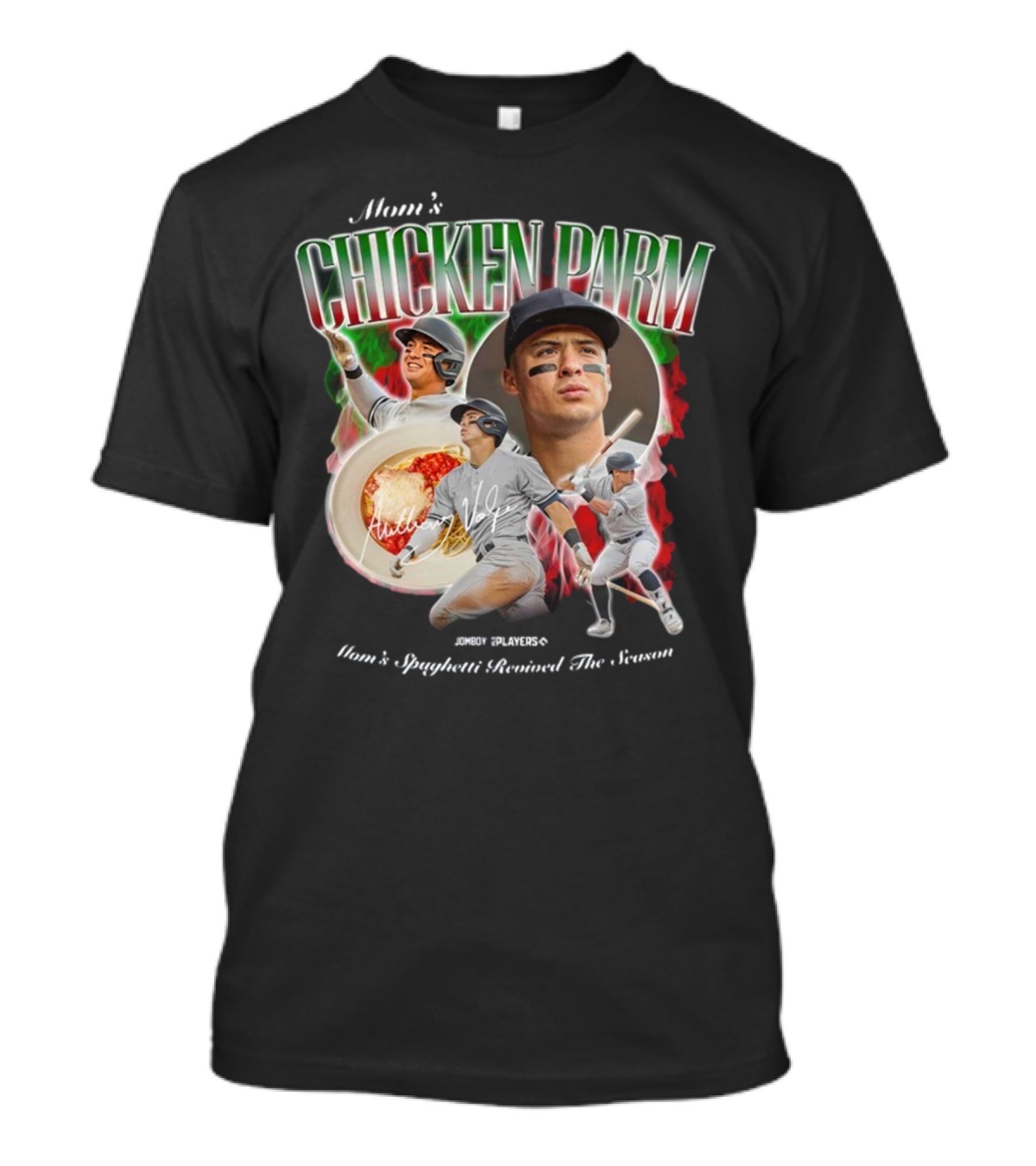 Mom's Chicken Parm Mom's Spaghetti Revived The Season Jomboy Players Baseball Iconic T-Shirt